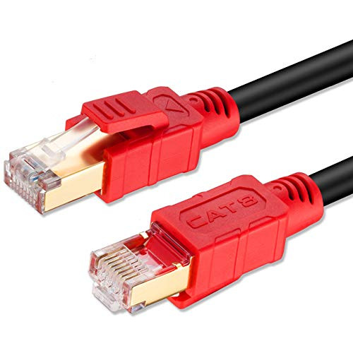 Cat8 Ethernet Cable 25ft, MofaHz 26AWG Cat 8 LAN Network Cable 40Gbps 2000Mhz High Speed Gigabit Professional Premium SFTP Internet Cable Compatible with Cat7/Cat5/Cat5e/Cat6/Cat6e