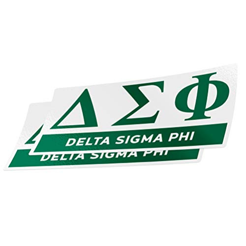 Delta Sigma Phi 2-Pack Color Letter/Name Sticker Decal Greek for Window Laptop Computer Car Delta Sig