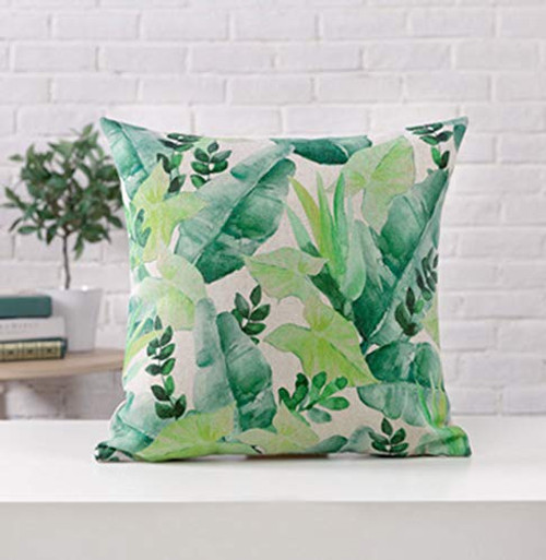 MELOODY Green Plant Leaves Throw Pillow Case Tropical Palm Leaves Home Decorative Cushion Cover 18 x 18 Inch Square Cotton Linen for Patio Outdoor Sofa Couch Pillow Covers MELOODY Green Plant Leaves Throw Pillow Case Tropical Palm Leaves Home Decorative Cushion Cover 18 x 18 Inch Square Cotton Linen for Patio Outdoor Sofa Couch Pillow Covers