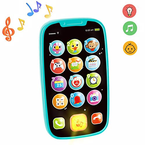 HOLA Baby Cell Phone Toy with Lights & Music, Sing & Count Musical Smart Phone Toy, 12 Months Early Learning Educational Mobile Phone Toy for Kids Toddlers 1 2 3 Year Old Boys Girls Gifts Blue