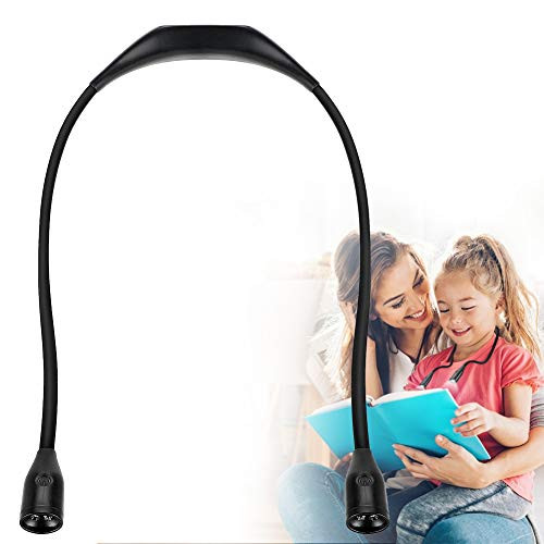 Book Light Rechargeable LED Neck Reading Light, Hands Free Bright Neck Hug Lights w/Bendable Flexible Arms, USB Cable, 3 Adjustable Brightness Reading in Bed or in Car for Kids Bookworms Crafts
