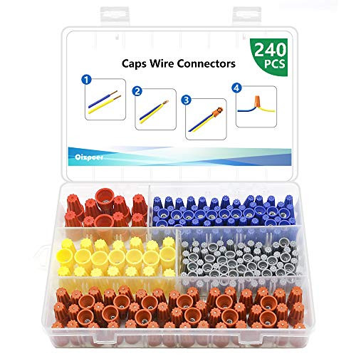 240 Pcs Electrical Wire Connectors Screw Terminals - Twist Nuts Caps Wire Connection,Spring Insert Wire Nuts Assortment kit