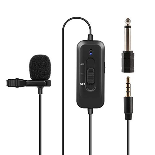 Professional Lavalier Microphone,KinCam Clip-on Lapel Omnidirectional Condenser Mic with Noise Reduction & 8m Cable for Podcast,Recording,DSLR,Camera,PC,iPhone Android Interview,YouTube
