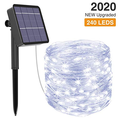 kolpop Solar String Lights, 78.7FT 240LED Solar Fairy Lights 8 Modes Copper Wire Solar Powered Fairy Lights Outdoor Waterproof for Christmas, Garden, Yard, Party, Camping, Patio, Tree (Cool White) kolpop Solar String Lights, 78.7FT 240LED Solar Fairy Lights 8 Modes Copper Wire Solar Powered Fairy Lights Outdoor Waterproof for Christmas, Garden, Yard, Party, Camping, Patio, Tree (Cool White)