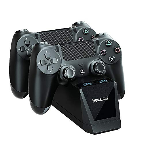Controller Charger for PS4, Homesuit Dual Shock USB Charger Charging Docking Station Stand for Sony Playstation 4 PS4/PS4 Slim/PS4 Pro Controller, Black