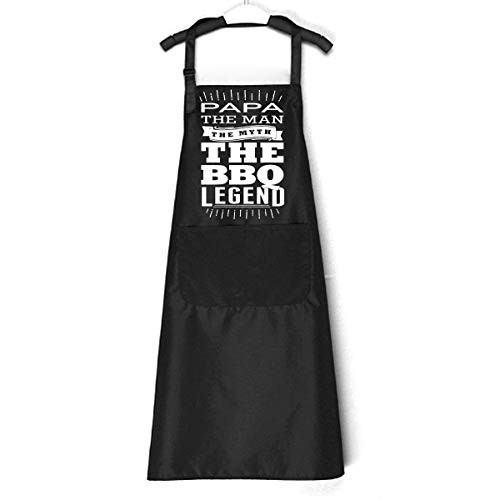 chillake Funny BBQ Aprons for Men Dad | PAPA The Man The Myth The Legend Grill Apron with Pockets and Adjustable Neck Strap | Best Gifts for BBQ Grilling Birthday Christmas