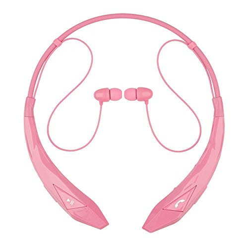 Bluetooth Headphones, ThreeMay Wireless Neckband Headset V4.0 Stereo Noise Cancelling Magnetic Earbuds with Mic-Pink