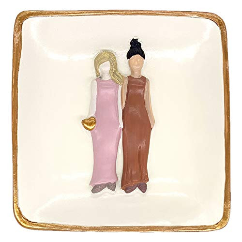 Agantree art Sister Gifts Friendship Gift Bestie Gift Ring Holder Dish Trinket Tray - Sister Birthday Gifts for Mom from Sister Best Friends Agantree art Sister Gifts Friendship Gift Bestie Gift Ring Holder Dish Trinket Tray - Sister Birthday Gifts for Mom from Sister Best Friends