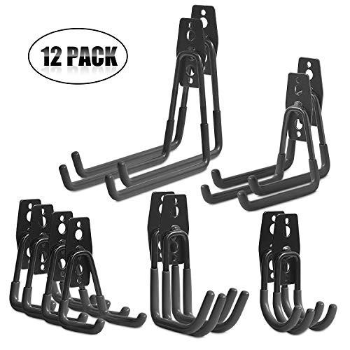 Garage Hooks Heavy Duty, Steel Garage Storage Hooks, Tool Hangers for Garage Wall Utility Wall Mount Garage Hooks and Hangers with Anti-Slip Coating for Garden Tools, Ladders, Bulky Items Garage Hooks Heavy Duty, Steel Garage Storage Hooks, Tool Hangers for Garage Wall Utility Wall Mount Garage Hooks and Hangers with Anti-Slip Coating for Garden Tools, Ladders, Bulky Items