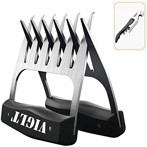 VIGLT Metal Meat Claws, Meat Claws Meat Shredder for BBQ, Stainless Steel Meat Forks, Meat Claws for Shredding, Pulling, Turkey, Chicken, Brisket (Barbecue Claws Black) VIGLT Metal Meat Claws, Meat Claws Meat Shredder for BBQ, Stainless Steel Meat Forks, Meat Claws for Shredding, Pulling, Turkey, Chicken, Brisket (Barbecue Claws Black)