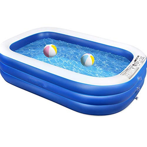 STARTONECO Inflatable Swimming Pools, Inflatable Kiddie Pools with Electric Pump, Family Swimming Pool for Kids, Adults, Babies, Toddlers, Outdoor, Garden, Backyard (2M3Layer)