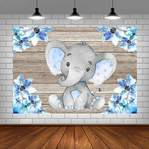 Cute Elephant Baby Shower Photography Backdrop Watercolor Blue Floral Boy Elephant Birthday Background A Little Prince Newborn Baby Party Banner Photo Booth Props 5x3ft Cute Elephant Baby Shower Photography Backdrop Watercolor Blue Floral Boy Elephant Birthday Background A Little Prince Newborn Baby Party Banner Photo Booth Props 5x3ft