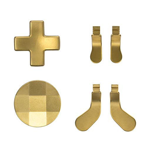 TOMSIN Metal D-Pads and Paddles for Xbox Elite Controller Series 2, Stainless Steel Replacement Parts Compatible with Xbox Elite Wireless Controller (Gold)