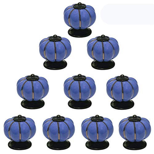 Cabinet Knobs, RilexAwhile Ceramic Dresser Knobs Pumpkin Drawer Knobs for Kitchen Dresser Drawers Pulls Ceramic Handles