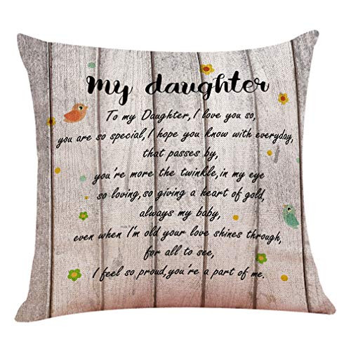 onederful Daughter Gifts from Mom and Dad, Daughter Birthday Gift Ideas, Throw Pillow Cover Gifts for Daughter Girls, Birthday, Christmas, Graduation Present for Daughter-Always My Baby onederful Daughter Gifts from Mom and Dad, Daughter Birthday Gift Ideas, Throw Pillow Cover Gifts for Daughter Girls, Birthday, Christmas, Graduation Present for Daughter-Always My Baby