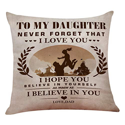 onederful Daughter Gifts from Dad,Daughter Birthday Gift Ideas, Throw Pillow Cover Gifts for Daughter Girls, Birthday, Christmas, Graduation Present for Daughter-I Hope You Believe in Yourself onederful Daughter Gifts from Dad,Daughter Birthday Gift Ideas, Throw Pillow Cover Gifts for Daughter Girls, Birthday, Christmas, Graduation Present for Daughter-I Hope You Believe in Yourself