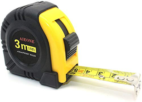 Tape Measure Retractable Metric and Imperial 10ft 16ft 25ft 32ft Measuring Tape With Magnetic Hook Impact Resistant Rubberized Case(10ft)