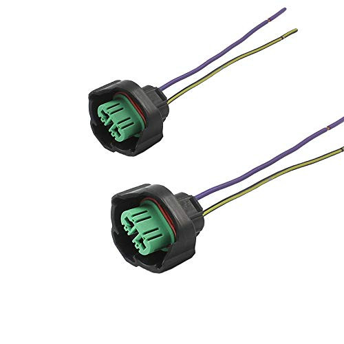 HALOYiVGO H8/H9/H11/881/H27/880 Bulbs Male Connector Sockets Adapter For Headlights Fog Lights Retrofit Extension Wiring Harness ABS + Copper Wire 2pcs (H11)