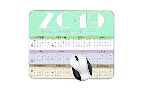 PROEVER Calendar Mouse Pad 2019 Rubber Non-Slip Square Game Mouse Pad