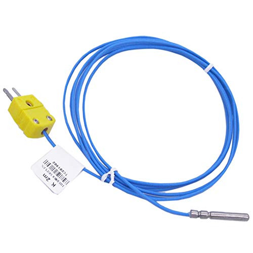 Twidec /2M with Plug Waterproof Stainless Steel K-Type Sensor Probes Metal Head Probe 30MM for Thermocouple Sensor & Meter Temperature Controller(Temperature Range:-50~200 °C) TA-6340-W-C