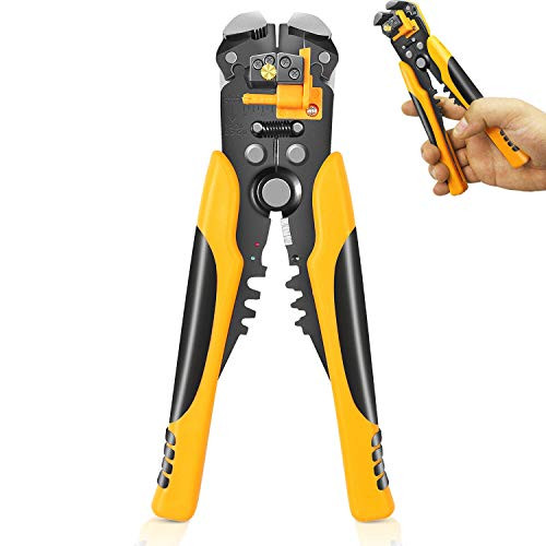 Wire Stripping Tool, 10-24 AWG Self Adjusting Cable Wire Cutters Stripper Crimper Crimping 3 in 1, Automatic Tool for Electricians