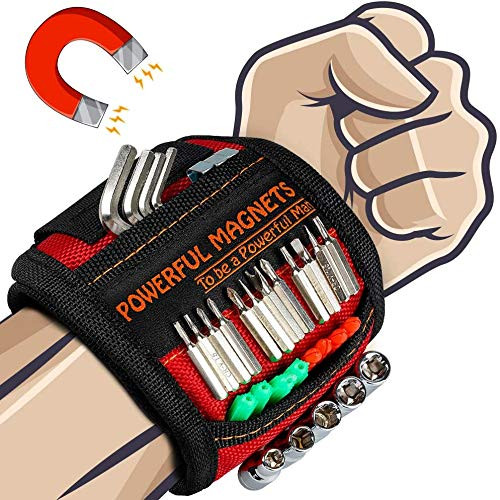 Magnetic Wristband, Perfect Stocking Stuffer Gifts for Men, Tool Belt Magnetic Wristband for Holding Screws, Nails, Drill Bits, Cool Gadgets for Men, Women, Dad, Husband, Carpenters
