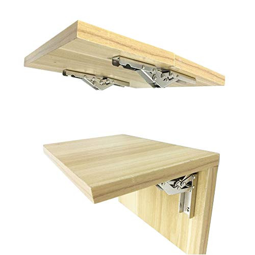 2 Pieces of Cold Rolled Steel 90 Degree Folding Hinge Stretch Flat Conversion 180 Degree Table Support Bracket Combination Hidden Desktop Bracket Hinge