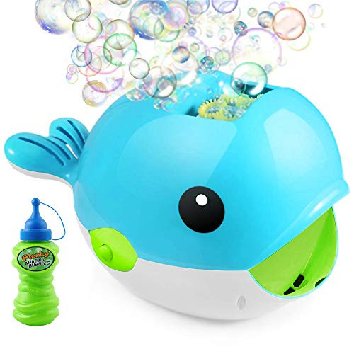 REKOBON Bubble Machine Whale Bubble Blower 2000+ Bubbles Per Minute, Bubble Machine for Kids Toddlers Boys Girls Indoor Outdoor Automatic Bubble Maker with Soap Solution (4 AA Batteries Not Included)