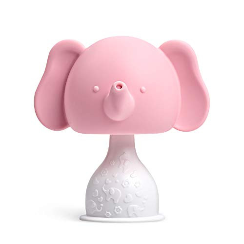 Silicone Teething Toys Infant Rattling Teether, Mushroom Teether for Girl, BPA Free Teethers, Baby Shower Gift for Newborn Infants, Elephant Rattle Teether by Pandamelon
