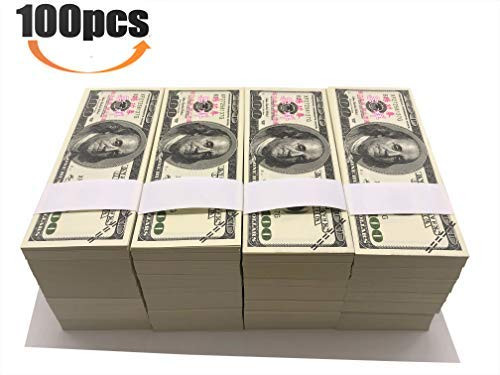 Motion Picture Money $10000 Prop Money Full Print 2 Sided $100 Dollar Bills Realistic Money Stacks,Copy Money Play Money That Looks Real for Movie,Videos, Birthday Party
