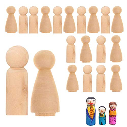 20 PCS Unfinished Wood Doll Bodies, Wooden Peg Dolls, Angel Peg Dolls, Unfinished Wooden Figures for DIY Painting, Decoration, Assorted Wooden People Shapes for Arts and Crafts 20 PCS Unfinished Wood Doll Bodies, Wooden Peg Dolls, Angel Peg Dolls, Unfinished Wooden Figures for DIY Painting, Decoration, Assorted Wooden People Shapes for Arts and Crafts