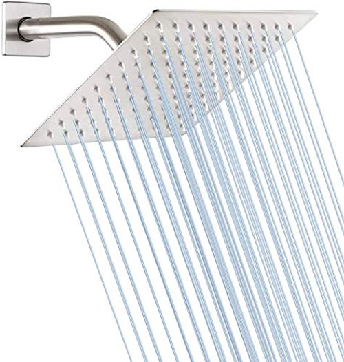 Rain Shower Head Yifinessyi High Pressure10 Inch Square Stainless Steel Shower Heads Ultra Thin Rainfall Bath Shower 1/2 Connection Brushed Nickel Rain Shower Head Yifinessyi High Pressure10 Inch Square Stainless Steel Shower Heads Ultra Thin Rainfall Bath Shower 1/2 Connection Brushed Nickel