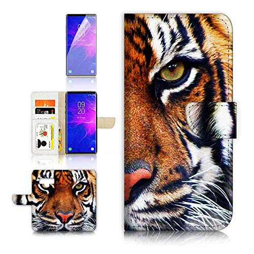 (for Samsung Galaxy S10) Flip Wallet Case Cover & Screen Protector Bundle - A20015 Tiger
