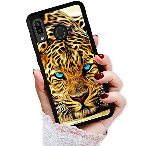 for Samsung Galaxy A10e, Durable Protective Soft Back Case Phone Cover, HOT12257 Blue Eye Leopard