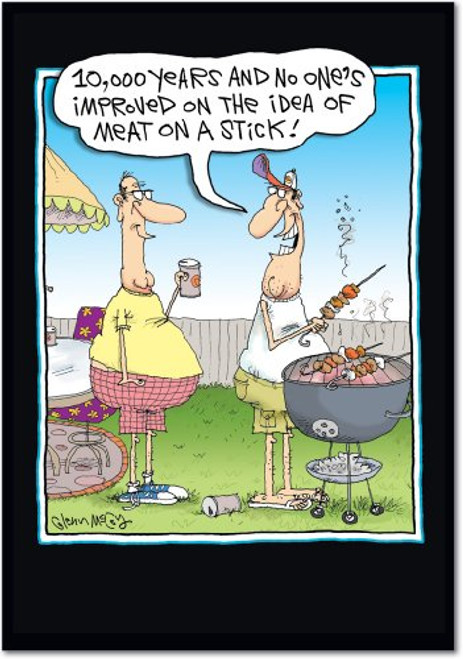 NobleWorks - Funny Father's Day Card with Envelope - Humor Greeting Card for Dads, Stepdad, Grandpa - Meat On A Stick 7002 NobleWorks - Funny Father's Day Card with Envelope - Humor Greeting Card for Dads, Stepdad, Grandpa - Meat On A Stick 7002