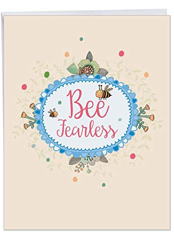 The Best Card Company - Big Graduation Greeting Card (8.5 x 11 Inch) - Congrats Card for Graduates, School Kids - Let It Bee J6548DGDG