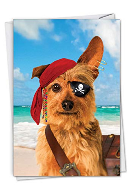 NobleWorks, Pirate Dog - Adorable Happy Birthday Card Funny - Animal Card for Birthdays, Kids, Pet Owners C3207BDG NobleWorks, Pirate Dog - Adorable Happy Birthday Card Funny - Animal Card for Birthdays, Kids, Pet Owners C3207BDG