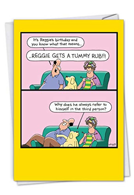 NobleWorks, Tummy Rub - Funny Happy Birthday Card for Men, Dad - Cartoon Dog and Pet Owner, Humor Greeting C3352BDG NobleWorks, Tummy Rub - Funny Happy Birthday Card for Men, Dad - Cartoon Dog and Pet Owner, Humor Greeting C3352BDG