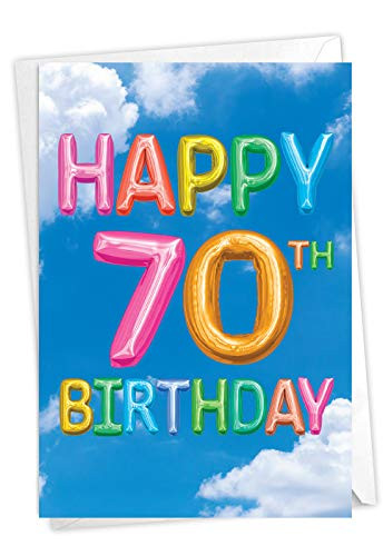 The Best Card Company Inflated Messages - Milestone Birthday Greeting Card with Envelope (4.63 x 6.75 Inch) - Balloon-Looking Milestone C5651EMBG