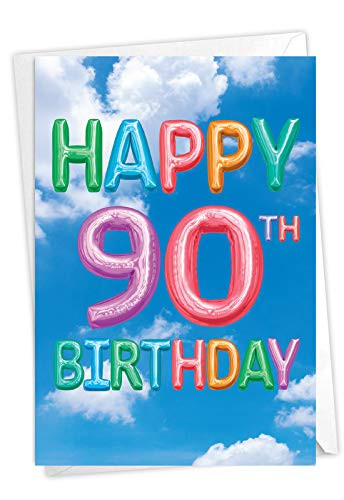 The Best Card Company Inflated Messages - Milestone Birthday Greeting Card with Envelope (4.63 x 6.75 Inch) - Balloon-Looking Milestone C5651GMBG