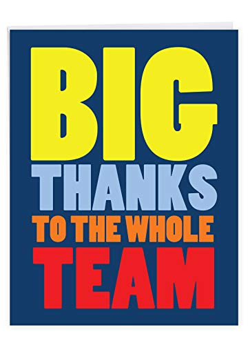 NobleWorks To The Whole Team - Thank You Card with Envelope (Letterhead 8.5 x 11 Inch) - Group Gratitude J9150TYG