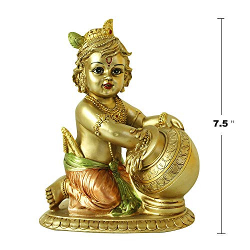 Hindu Lord Baby Krishna Statue Indian Idol Krishna Figurines for Home Mandir Temple Pooja - India Murti Buddha Sculpture Religious Gifts Items Hindu Lord Baby Krishna Statue Indian Idol Krishna Figurines for Home Mandir Temple Pooja - India Murti Buddha Sculpture Religious Gifts Items