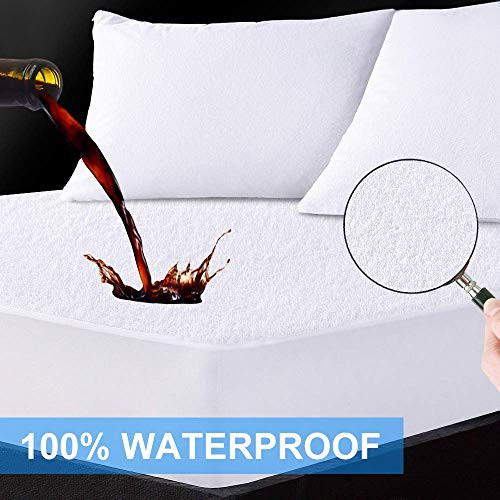 LANIAKEA Waterproof Mattress Protector Queen-Size Soft Premium Cotton, Breathable & Noiseless Mattress Pad Cover, Fitted 14"-18" Deep, Hypoallergenic/Dust Proof/Anti-Mite,Vinyl Free 60x80 LANIAKEA Waterproof Mattress Protector Queen-Size Soft Premium Cotton, Breathable & Noiseless Mattress Pad Cover, Fitted 14"-18" Deep, Hypoallergenic/Dust Proof/Anti-Mite,Vinyl Free 60x80