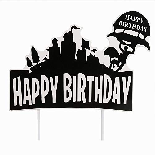 Autude Happy Birthday Cake Topper - Video Game Birthday Party Cake Decorations Party Supplies