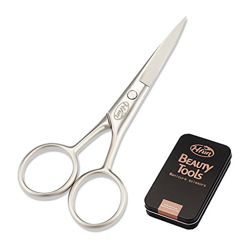 HFUN Mustache Scissors, 4-Inch, [ Professional Straight Scissors ][ Beard Trimming Scissors ][ Professional Stainless Steel ]