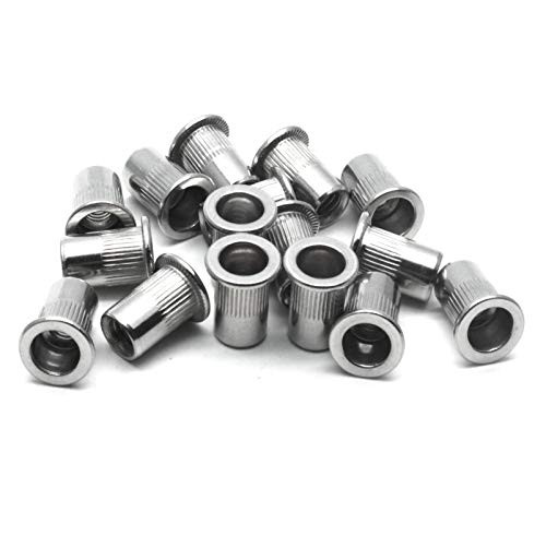 Sscon 100pcs M4 Stainless Steel Rivet Nut Flat Head Metric Threaded Insert Nutsert
