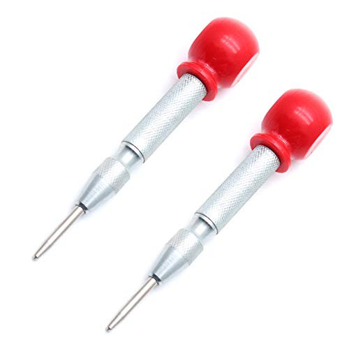Yohii 2Pcs 5.2Inch Center Punch Adjustable Impact Automatic Center Hole Punch, Silver