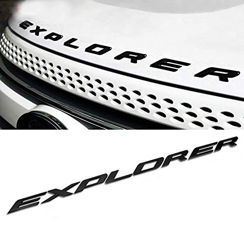 ABS Hood Emblem Letters Fit for Ford Explorer 2011-2020 Front Hood Emblem Letters Badge Decal, Matte Black