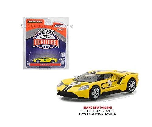 Greenlight 1: 64 Heritage Racing Series 1 - 2017 Ford GT - #1 Ford Gt40 Mk IV Tribute - Yellow Diecast Vehicles Greenlight 1: 64 Heritage Racing Series 1 - 2017 Ford GT - #1 Ford Gt40 Mk IV Tribute - Yellow Diecast Vehicles