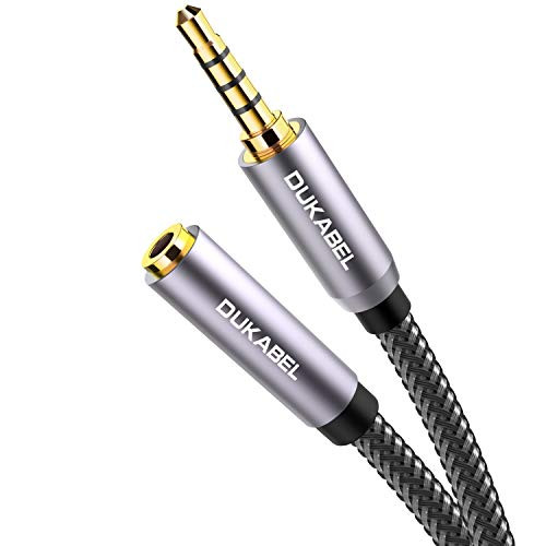 DuKabel Headphone Extension Cable, 3.5mm Male to Female Stereo Audio Cable Lossless Audio Sound Premium Audio Cord Extension Cable Gold Plated Jack & Strong Nylon Braided - Top Series (4ft/1.2m)